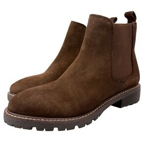 Steve Madden Leopold Womens 6.5 Brown Suede Chelsea Boots Elastic Gore Ankle